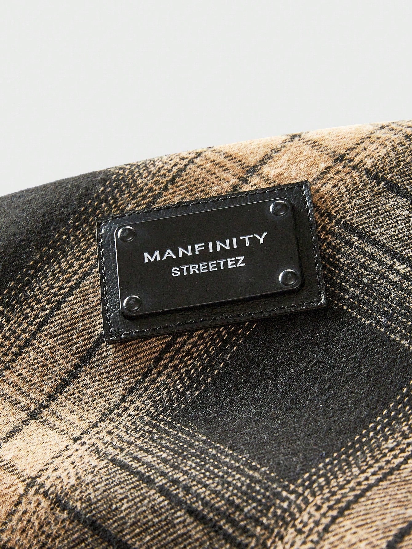 Manfinity VCAY Men's Plaid Print Pocket Front Button Loose Long Sleeve Jacket, For Fall Winter