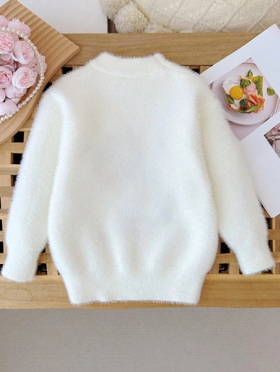 M.Dian 2025 Young Girl Cartoon Sweater Top