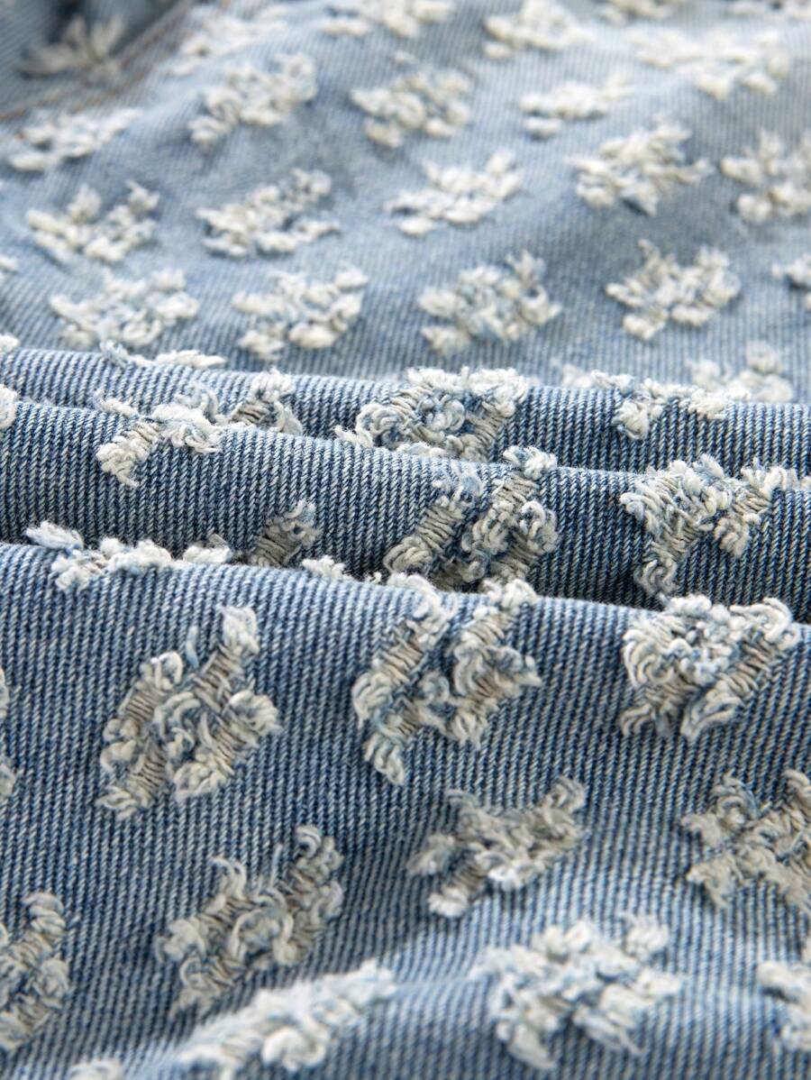 Retro Street Fashion American Style Men's Denim Floral Print Jacket, Niche, Fall