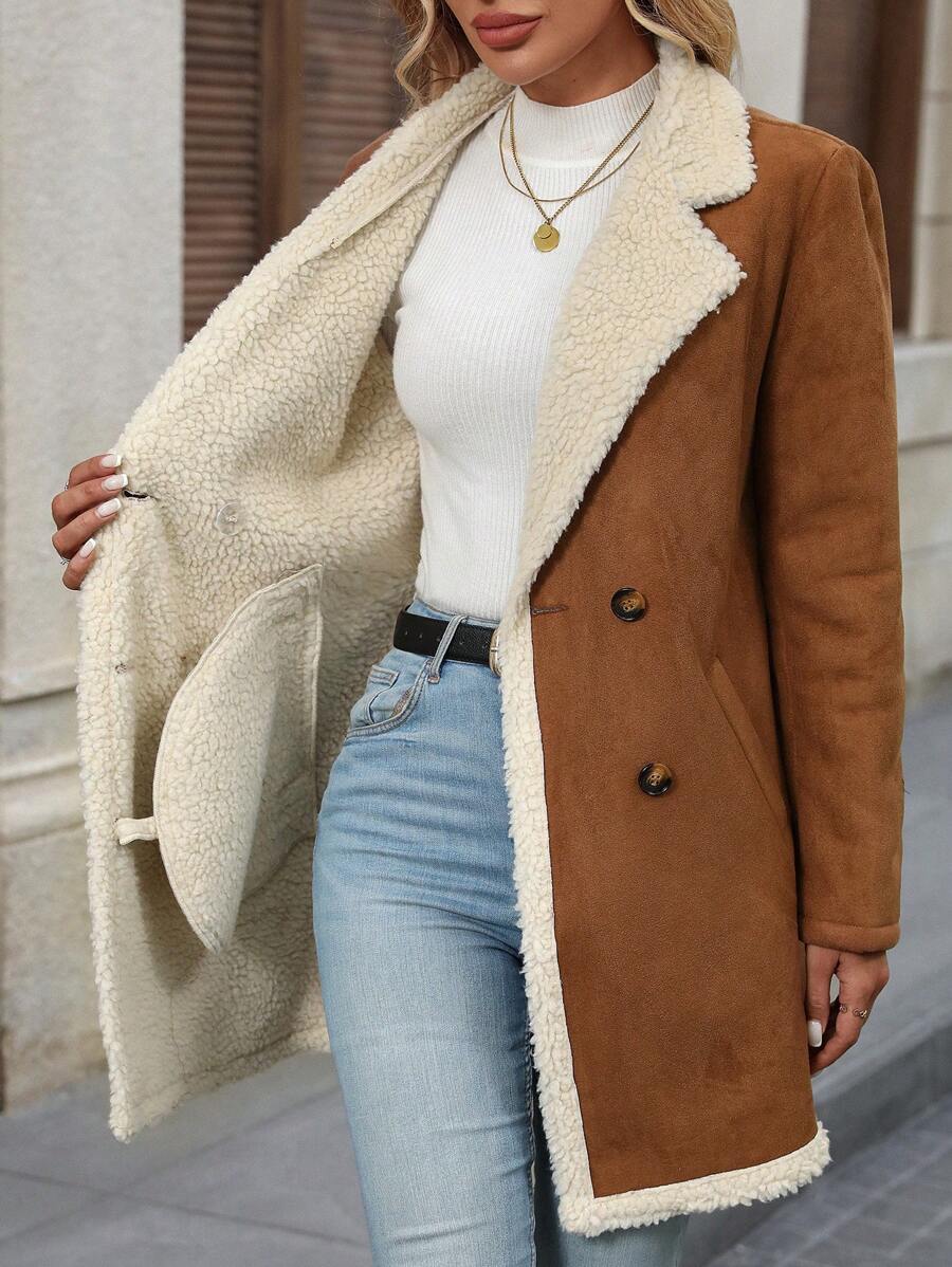 Ellevyn Women's Puff Patchwork Front Zip Casual Regular PU Jacket Autumn Winter Clothes For Womenchristmas Clothes For Women Winter Clothes For Women Cozy Fall And Winter Clothes For Women New Year Clothes  Thanksgiving Outfit For Women Elegant Party Clo