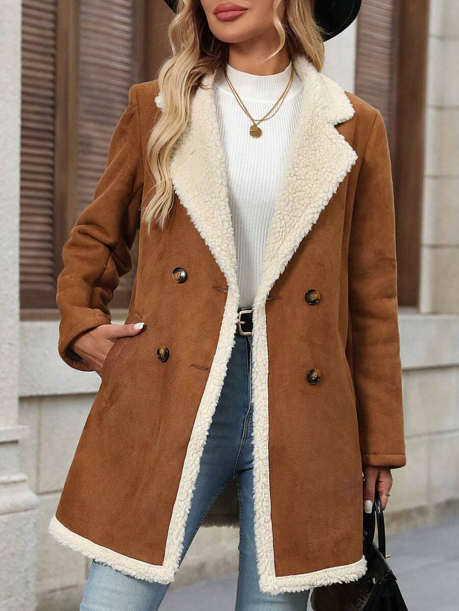 Ellevyn Women's Puff Patchwork Front Zip Casual Regular PU Jacket Autumn Winter Clothes For Womenchristmas Clothes For Women Winter Clothes For Women Cozy Fall And Winter Clothes For Women New Year Clothes  Thanksgiving Outfit For Women Elegant Party Clo