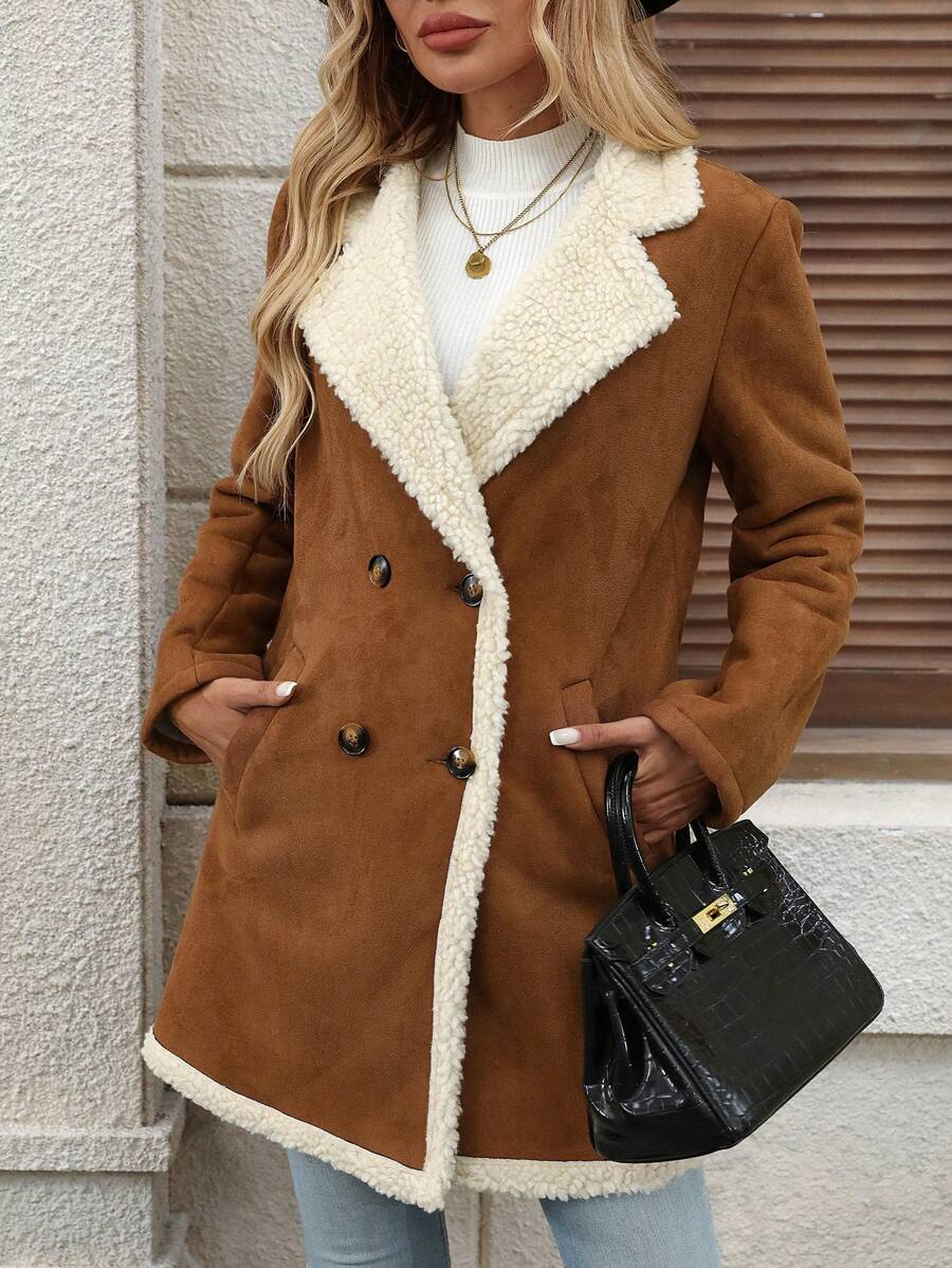 Ellevyn Women's Puff Patchwork Front Zip Casual Regular PU Jacket Autumn Winter Clothes For Womenchristmas Clothes For Women Winter Clothes For Women Cozy Fall And Winter Clothes For Women New Year Clothes  Thanksgiving Outfit For Women Elegant Party Clo