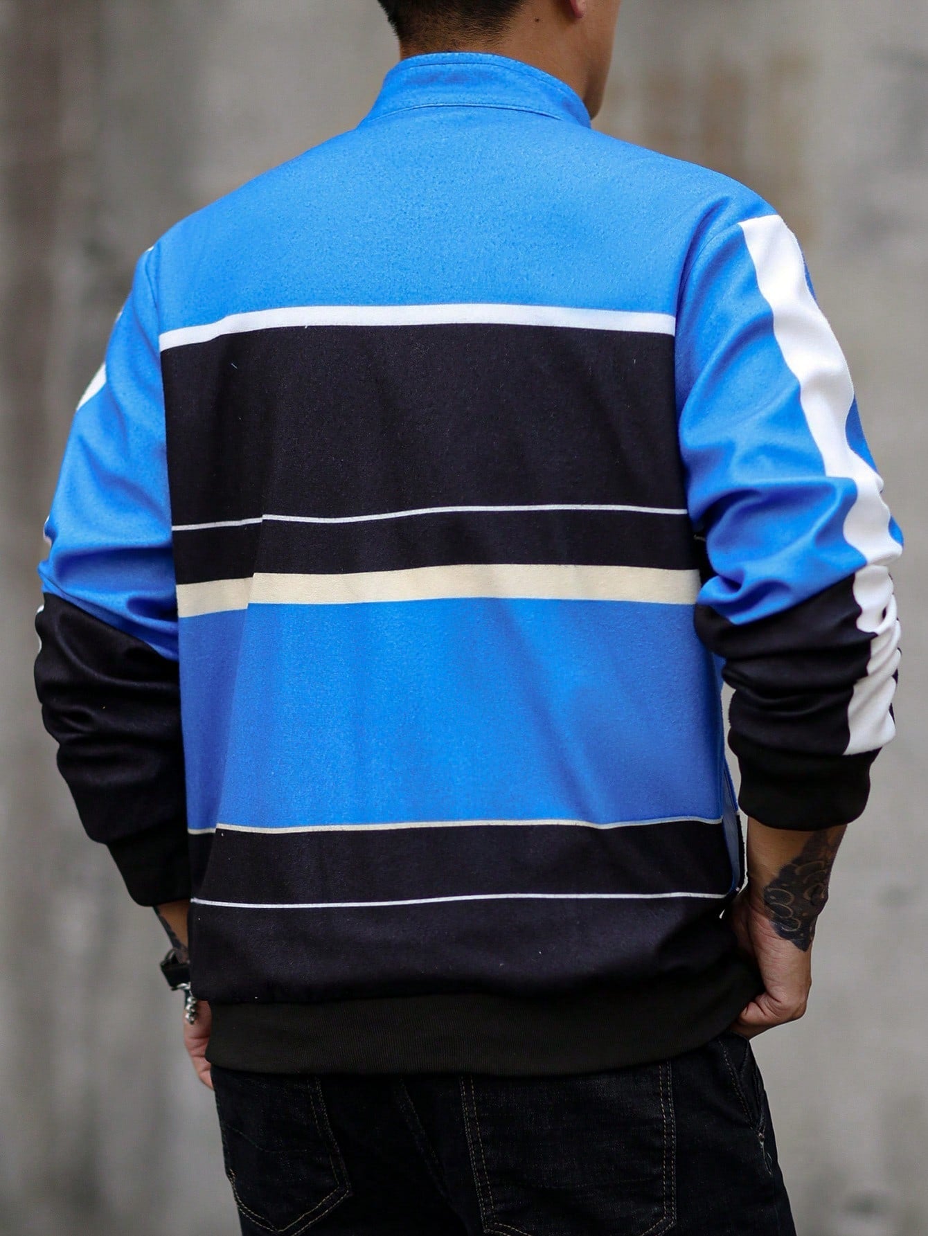 Manfinity LEGND Manfinity LEGND Men's Solid Color Spliced Front Button Letter Print Casual Jacket,Men Jacket,Fall And Winter Men Clothes,Winter Men Jacket,Boyfriend Gift