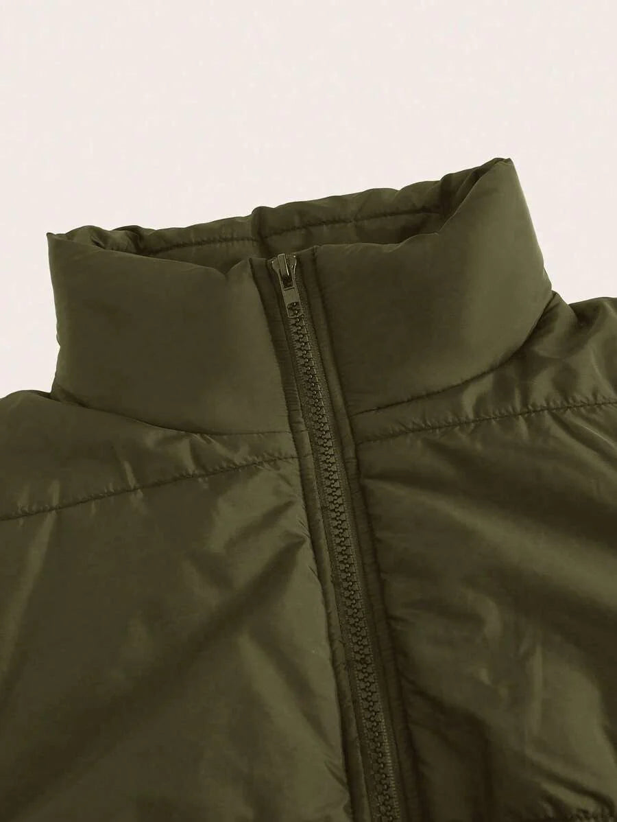 LUNE Women's Casual Warm Zip-Up Cotton Padded Vest For Winter Clothes