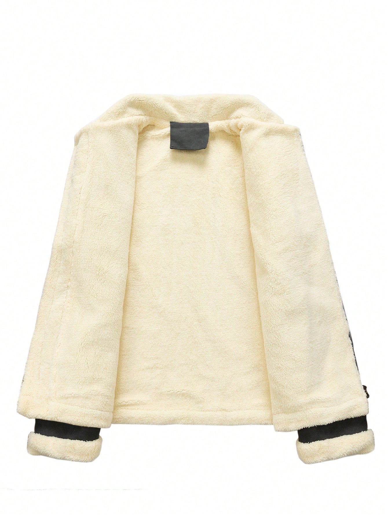 Men's Casual Thermal Lined Thick Warm Tie-Dye Faux Leather Fleece-Lined Jacket, For Fall Winter, Grunge