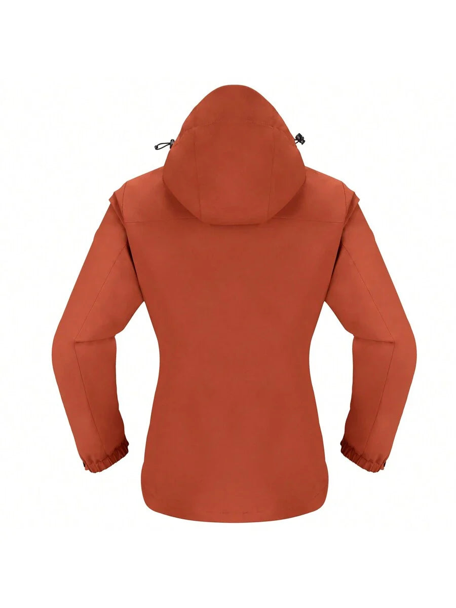 CAMEL CROWN Women's Lightweight Waterproof Rain Jacket Zip Up Wind Breaker Jacket For Hiking