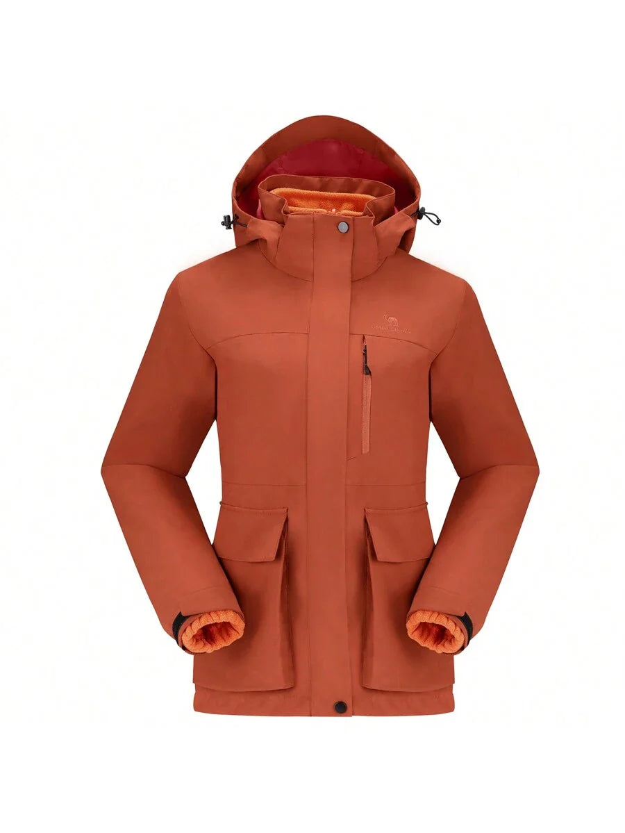 CAMEL CROWN Women's Lightweight Waterproof Rain Jacket Zip Up Wind Breaker Jacket For Hiking