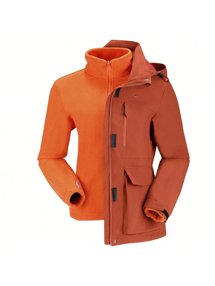 CAMEL CROWN Women's Lightweight Waterproof Rain Jacket Zip Up Wind Breaker Jacket For Hiking