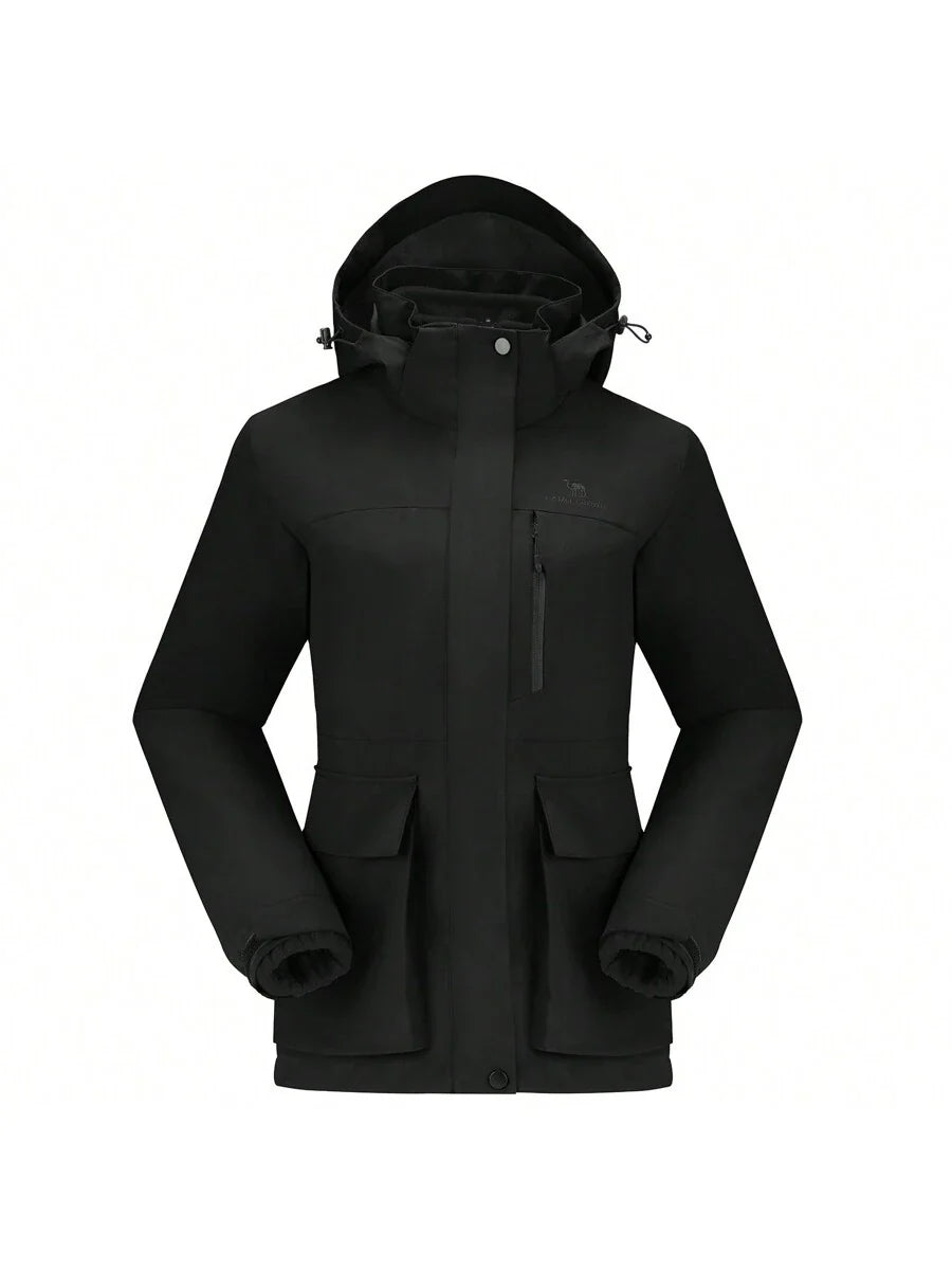 CAMEL CROWN Women's Lightweight Waterproof Rain Jacket Zip Up Wind Breaker Jacket For Hiking