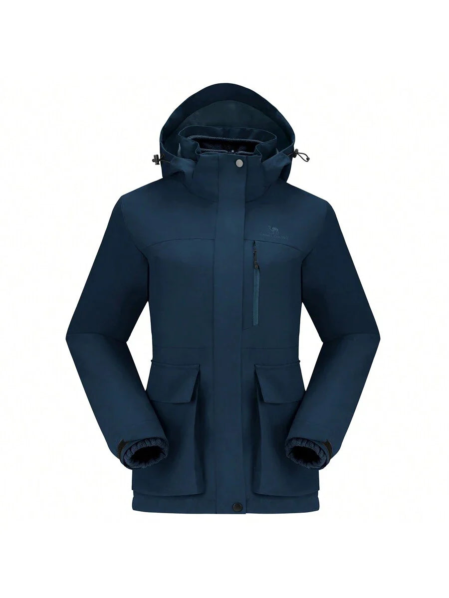 CAMEL CROWN Women's Lightweight Waterproof Rain Jacket Zip Up Wind Breaker Jacket For Hiking