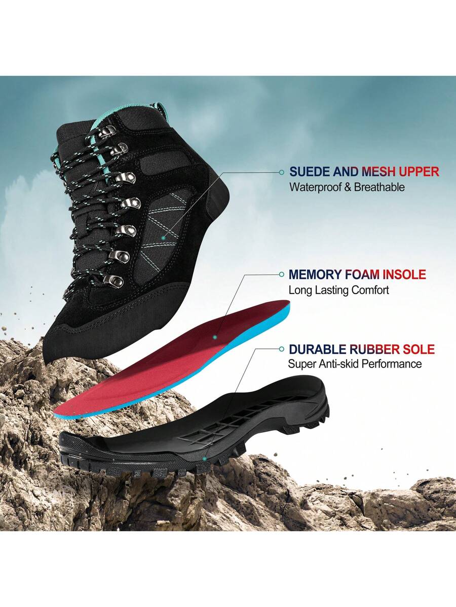 Hiking Boots Womens Waterproof Outdoor Womens Hiking Boots Trekking Camping Trail Boots