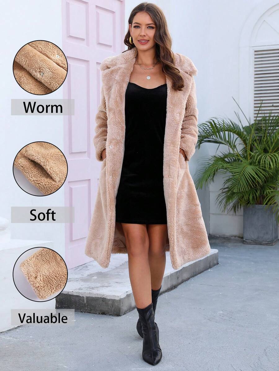 RELISH NOLESS Women's Black Casual Faux Fur Jacket