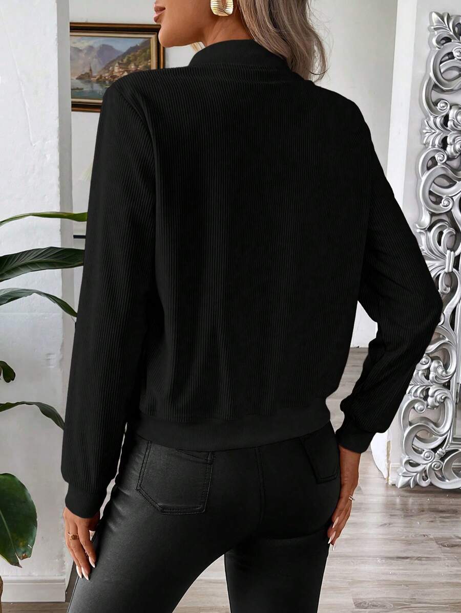 Calvaya Zip Up Bomber Jacket Fall Winter Cloth For Women