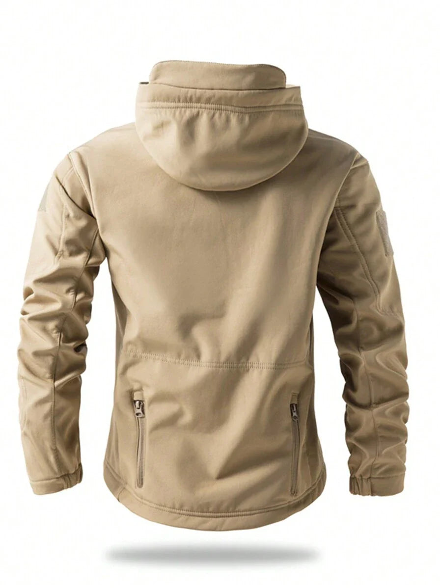 Men's Fleece Casual Sports Jacket, Windproof And Waterproof Outdoor Softshell Coat For Autumn And Winter