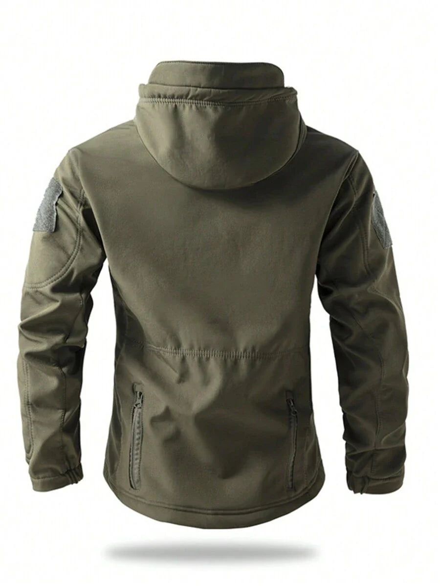 Men's Fleece Casual Sports Jacket, Windproof And Waterproof Outdoor Softshell Coat For Autumn And Winter