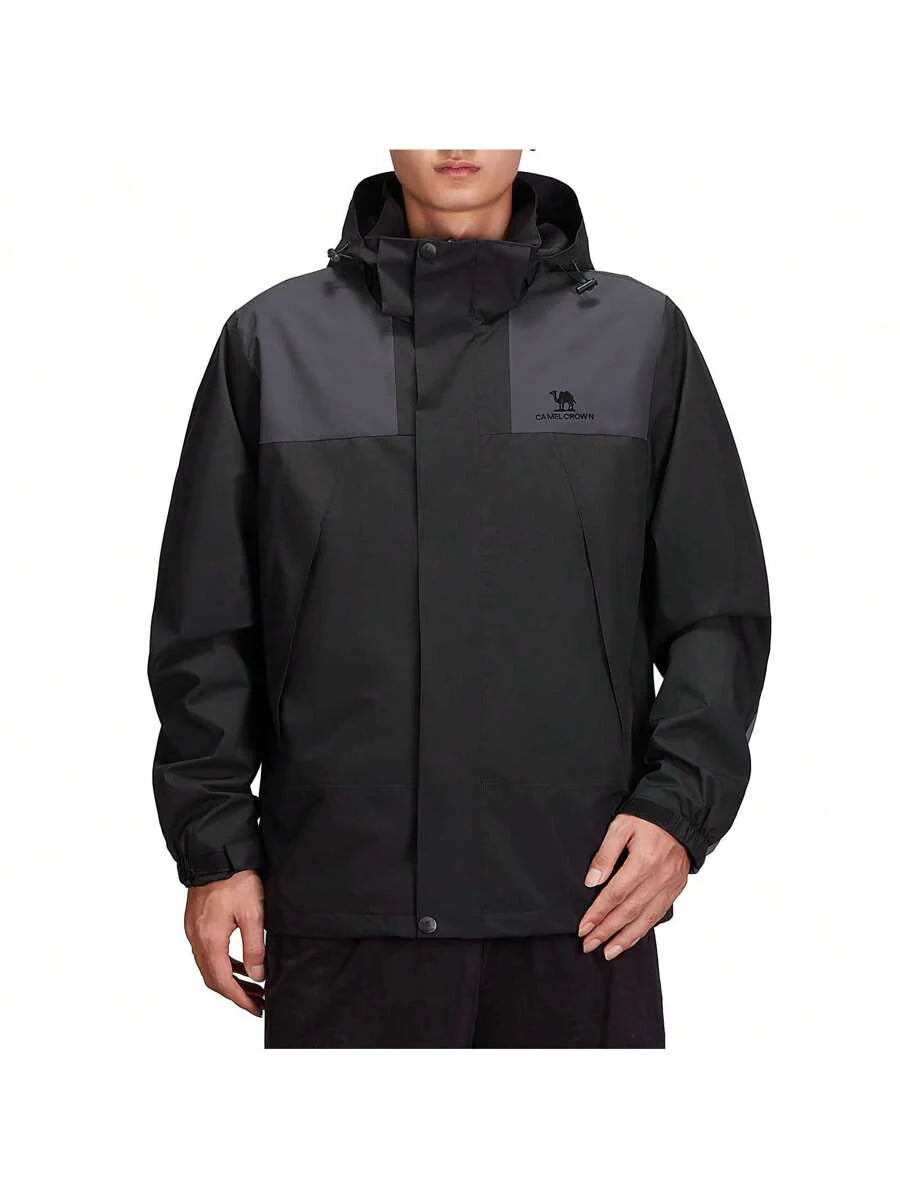 CAMEL CROWN Men's Waterproof Jacket Rain Coat Windbreaker Hooded For Outdoor Hiking Climbing Traveling