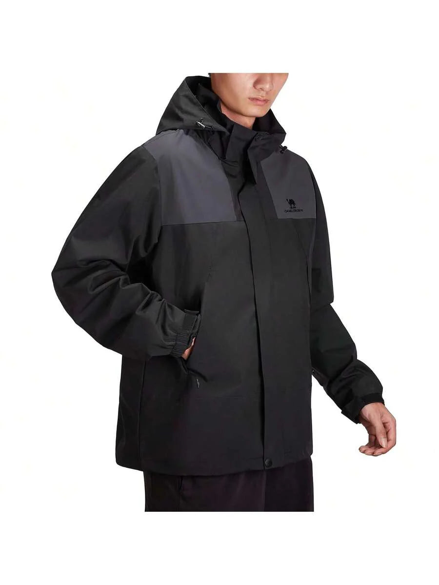 CAMEL CROWN Men's Waterproof Jacket Rain Coat Windbreaker Hooded For Outdoor Hiking Climbing Traveling
