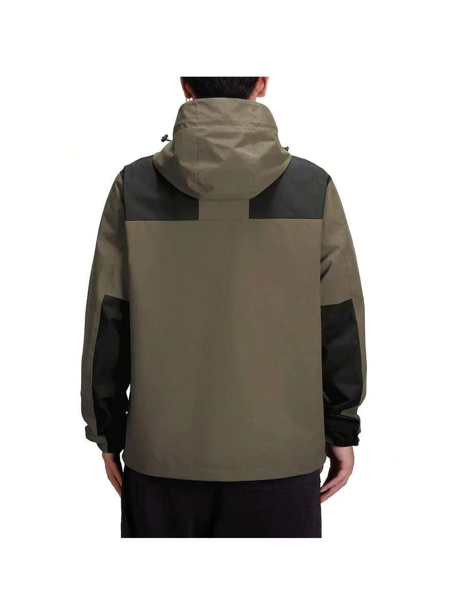 CAMEL CROWN Men's Waterproof Jacket Rain Coat Windbreaker Hooded For Outdoor Hiking Climbing Traveling