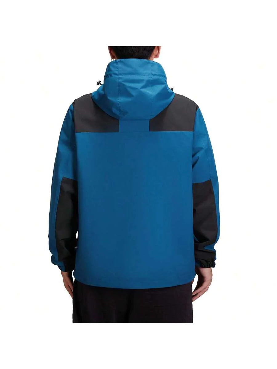 CAMEL CROWN Men's Waterproof Jacket Rain Coat Windbreaker Hooded For Outdoor Hiking Climbing Traveling