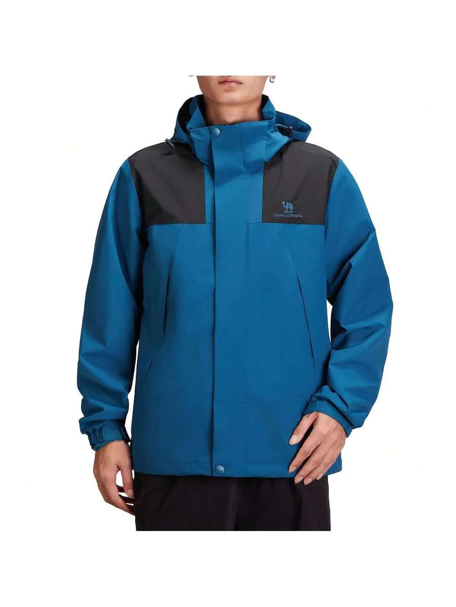 CAMEL CROWN Men's Waterproof Jacket Rain Coat Windbreaker Hooded For Outdoor Hiking Climbing Traveling