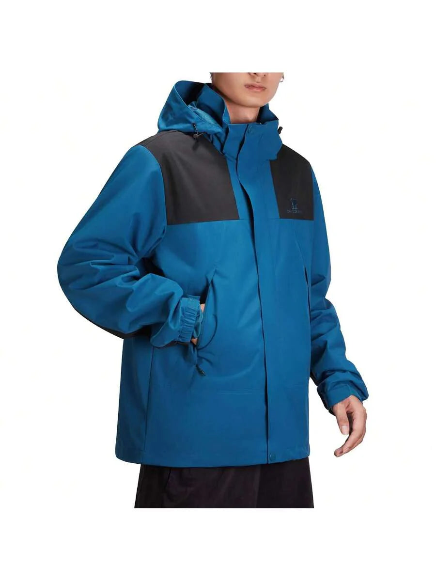 CAMEL CROWN Men's Waterproof Jacket Rain Coat Windbreaker Hooded For Outdoor Hiking Climbing Traveling