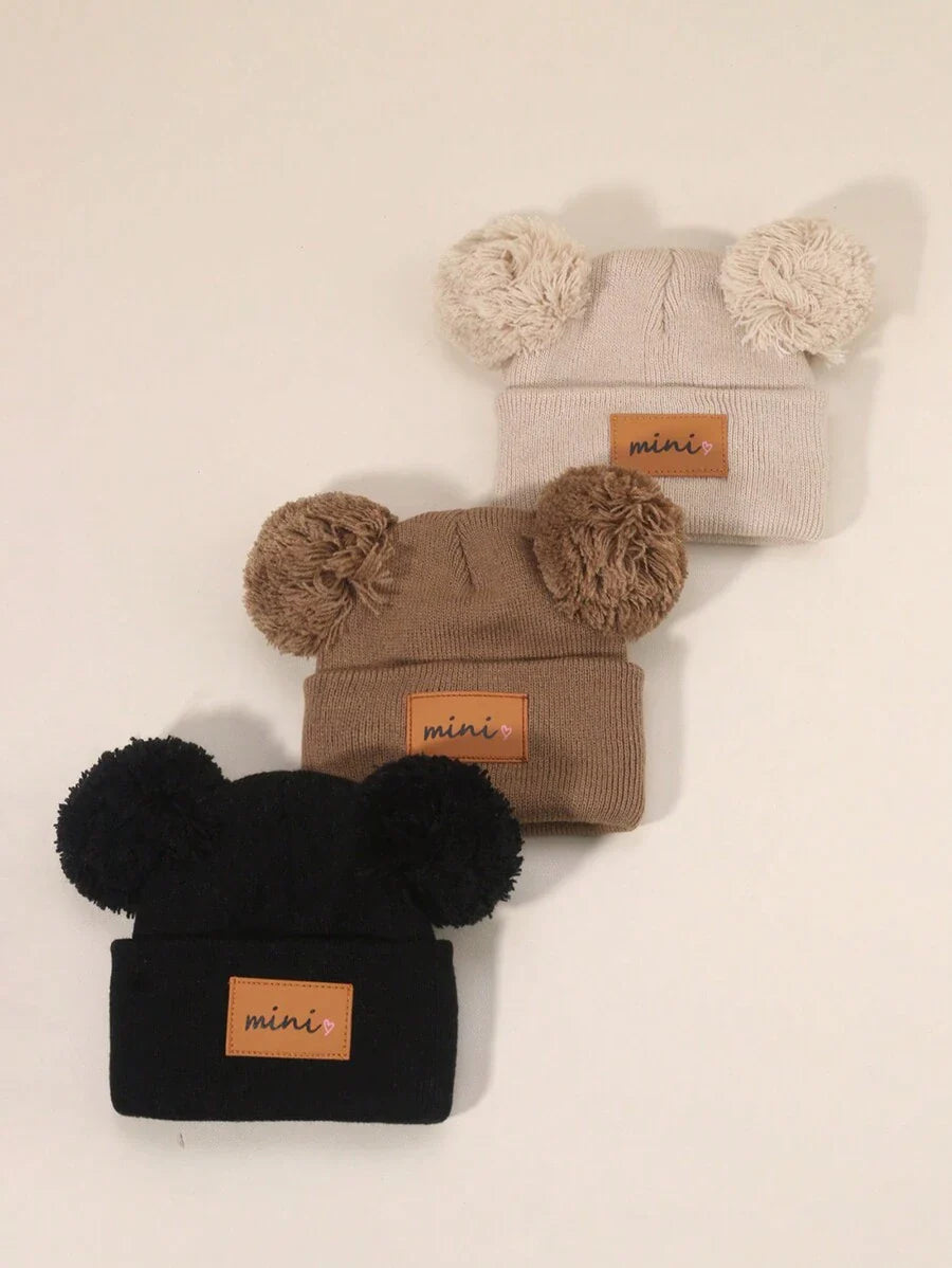 3 Packs Black Beanie Hat for Toddler & Kids (0-16Y)