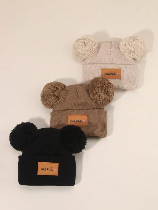 3 Packs Black Beanie Hat for Toddler & Kids (0-16Y)
