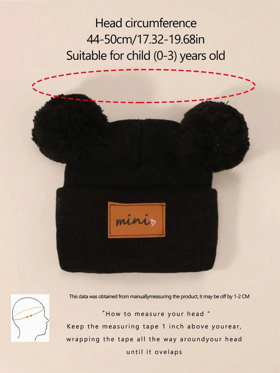 3 Packs Black Beanie Hat for Toddler & Kids (0-16Y)