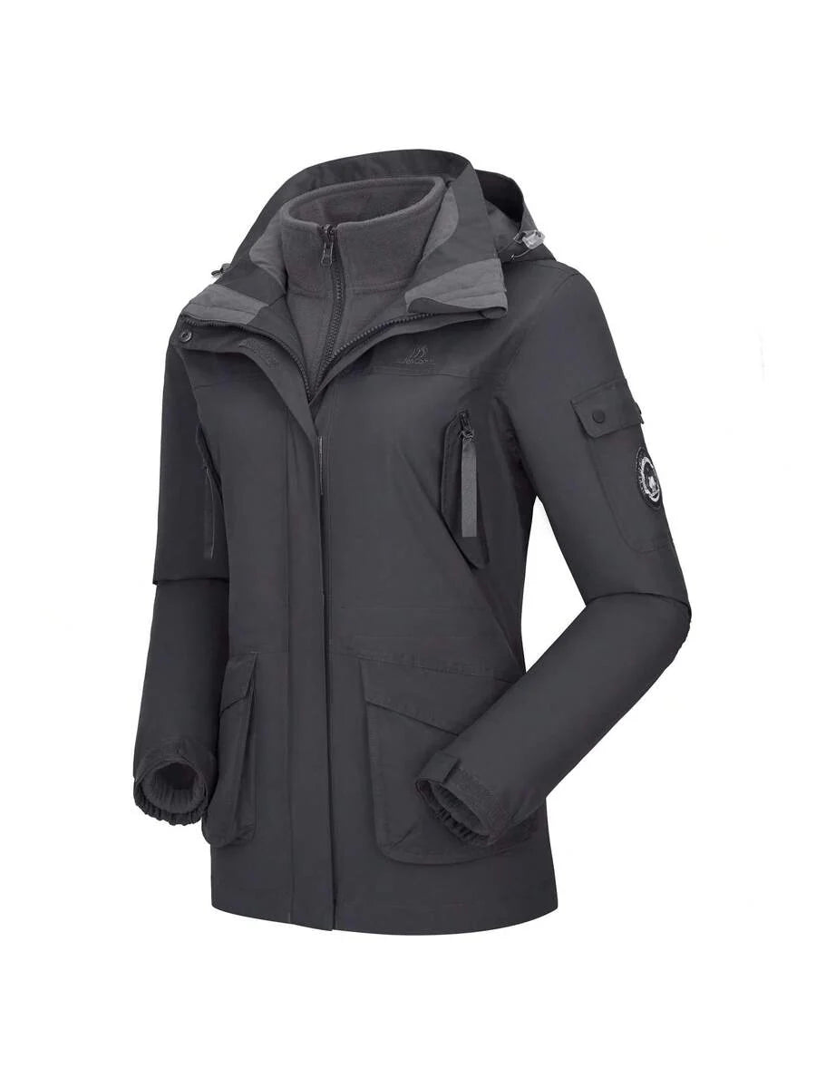 CAMEL CROWN Women Windproof Ski Jacket 3-In-1 Waterproof Winter Coat Fleece Inner For Rain Snow Outdoor Hiking