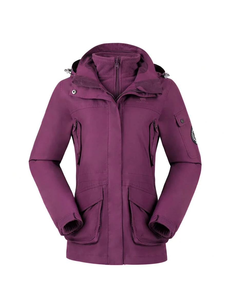 CAMEL CROWN Women Windproof Ski Jacket 3-In-1 Waterproof Winter Coat Fleece Inner For Rain Snow Outdoor Hiking