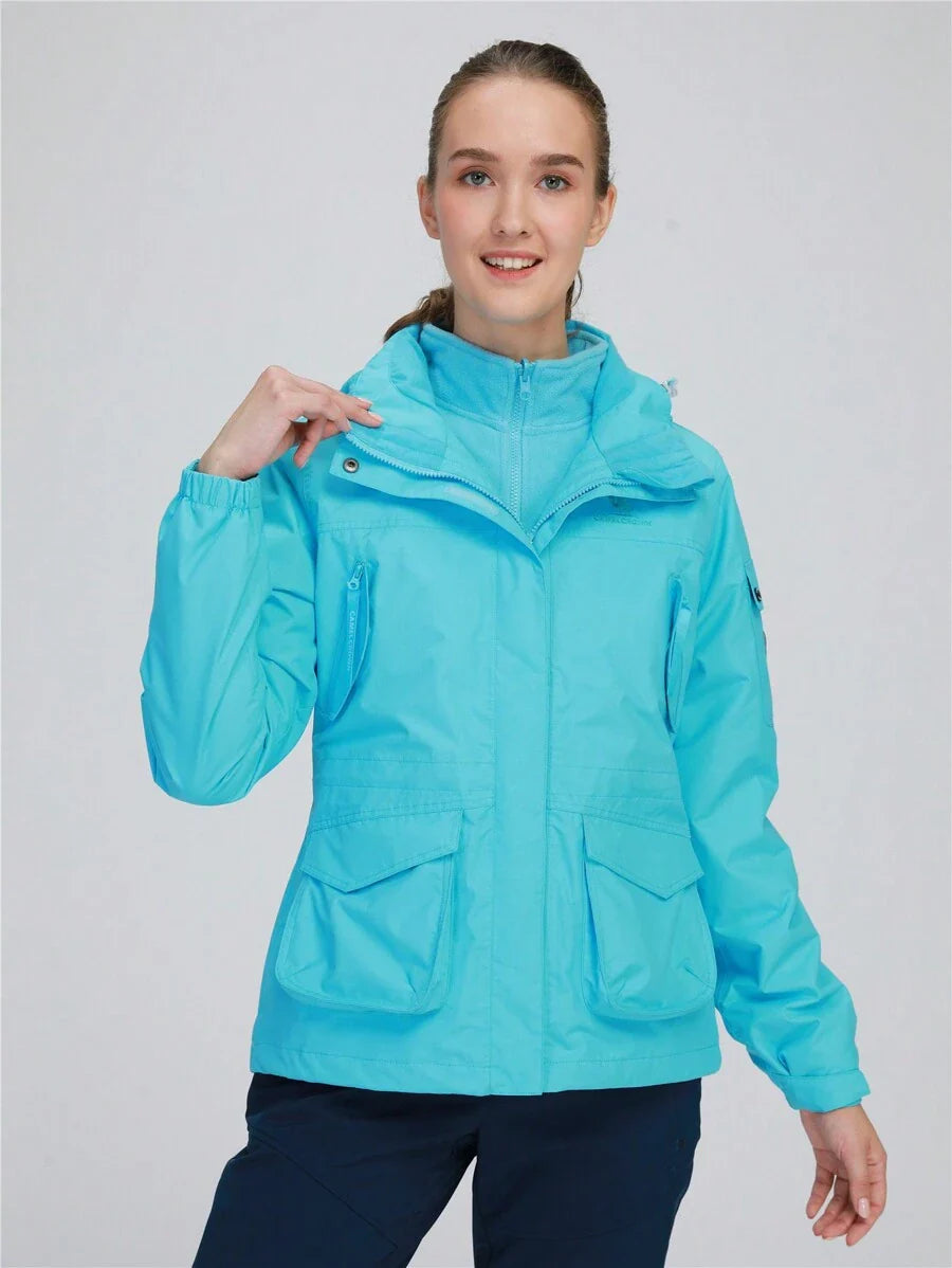CAMEL CROWN Women Windproof Ski Jacket 3-In-1 Waterproof Winter Coat Fleece Inner For Rain Snow Outdoor Hiking