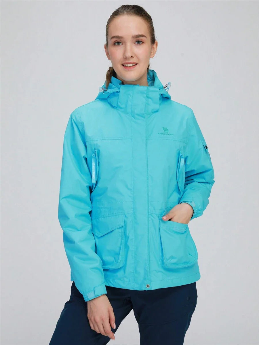 CAMEL CROWN Women Windproof Ski Jacket 3-In-1 Waterproof Winter Coat Fleece Inner For Rain Snow Outdoor Hiking