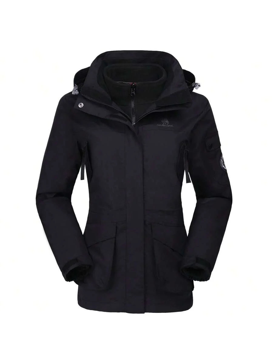 CAMEL CROWN Women Windproof Ski Jacket 3-In-1 Waterproof Winter Coat Fleece Inner For Rain Snow Outdoor Hiking