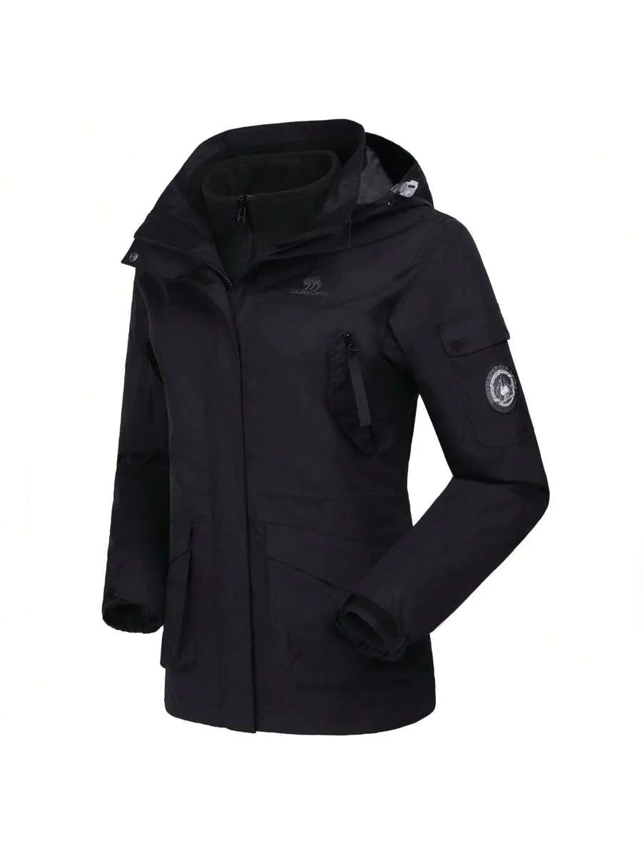 CAMEL CROWN Women Windproof Ski Jacket 3-In-1 Waterproof Winter Coat Fleece Inner For Rain Snow Outdoor Hiking