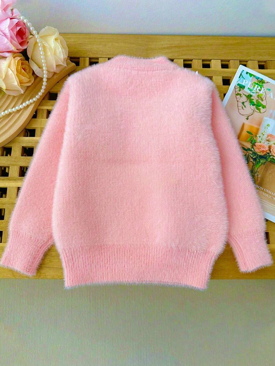 M.Dian 2025 Young Girl Cartoon Sweater Top