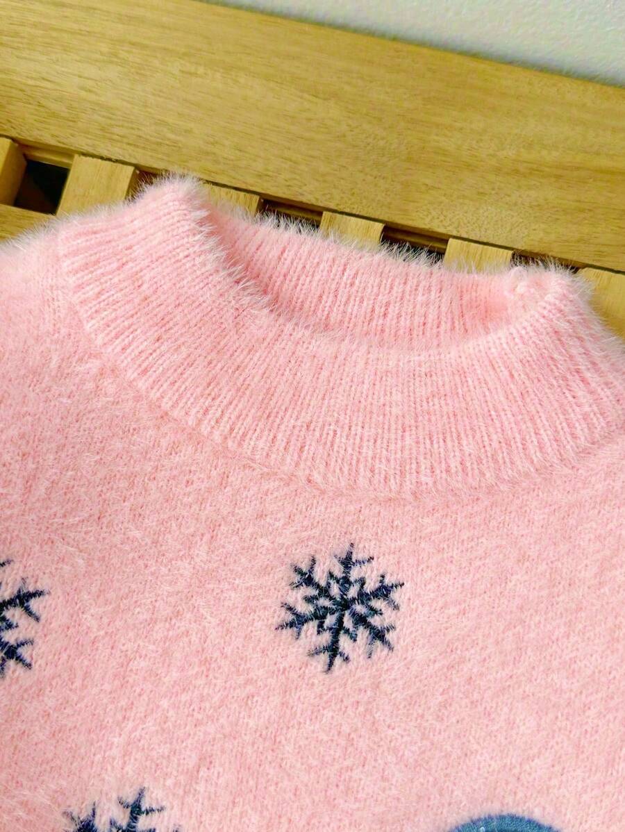 M.Dian 2025 Young Girl Cartoon Sweater Top