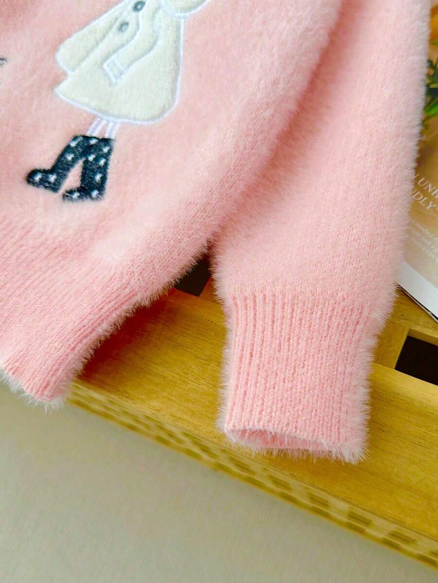 M.Dian 2025 Young Girl Cartoon Sweater Top