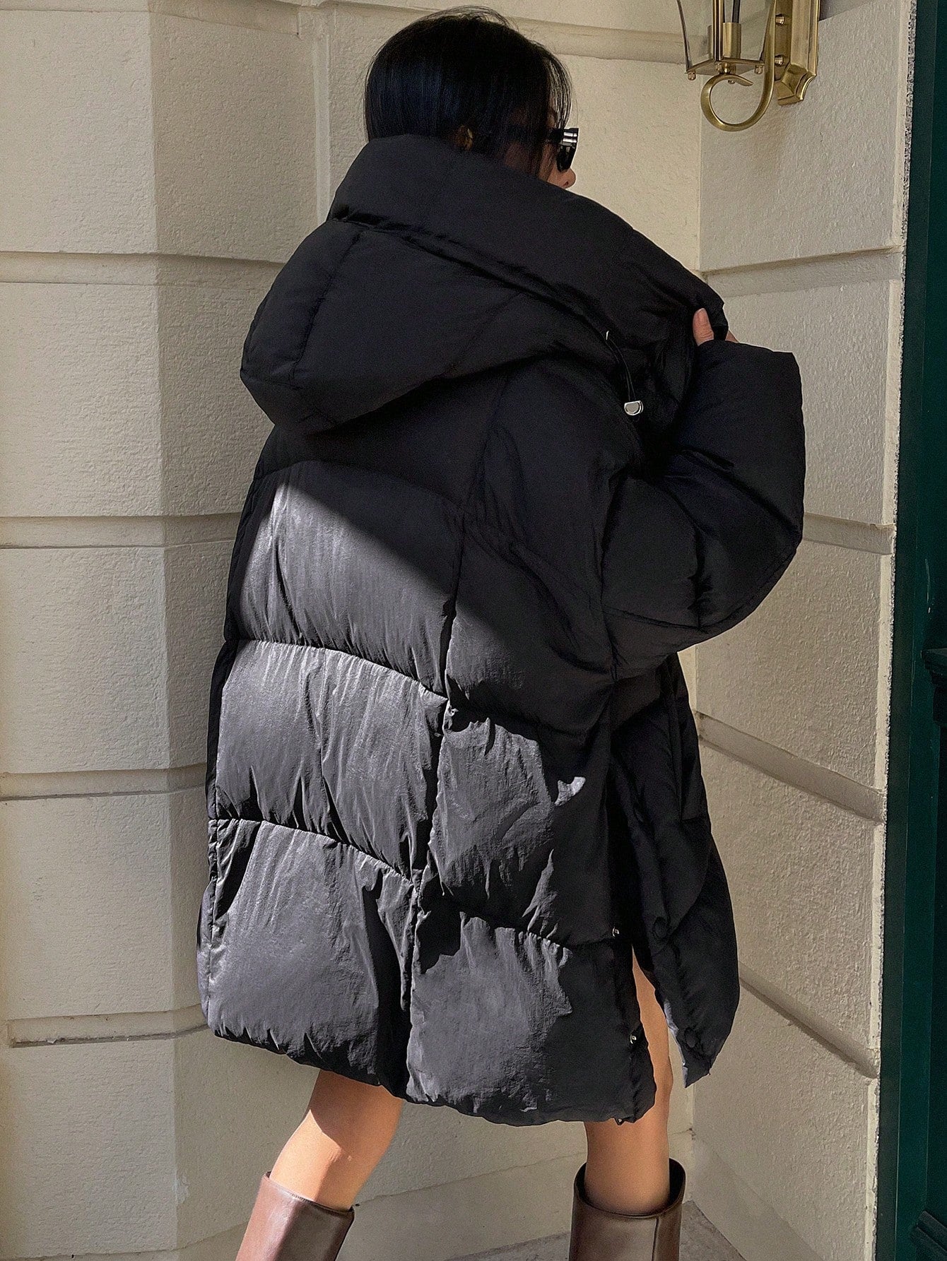 DAZY 1pc Women's Solid Color Long Sleeve Casual Loose Hooded Down Coat, Winter ,Winter Women Clothes,Winter Coat Women Women Jacket,Fall Women Clothes