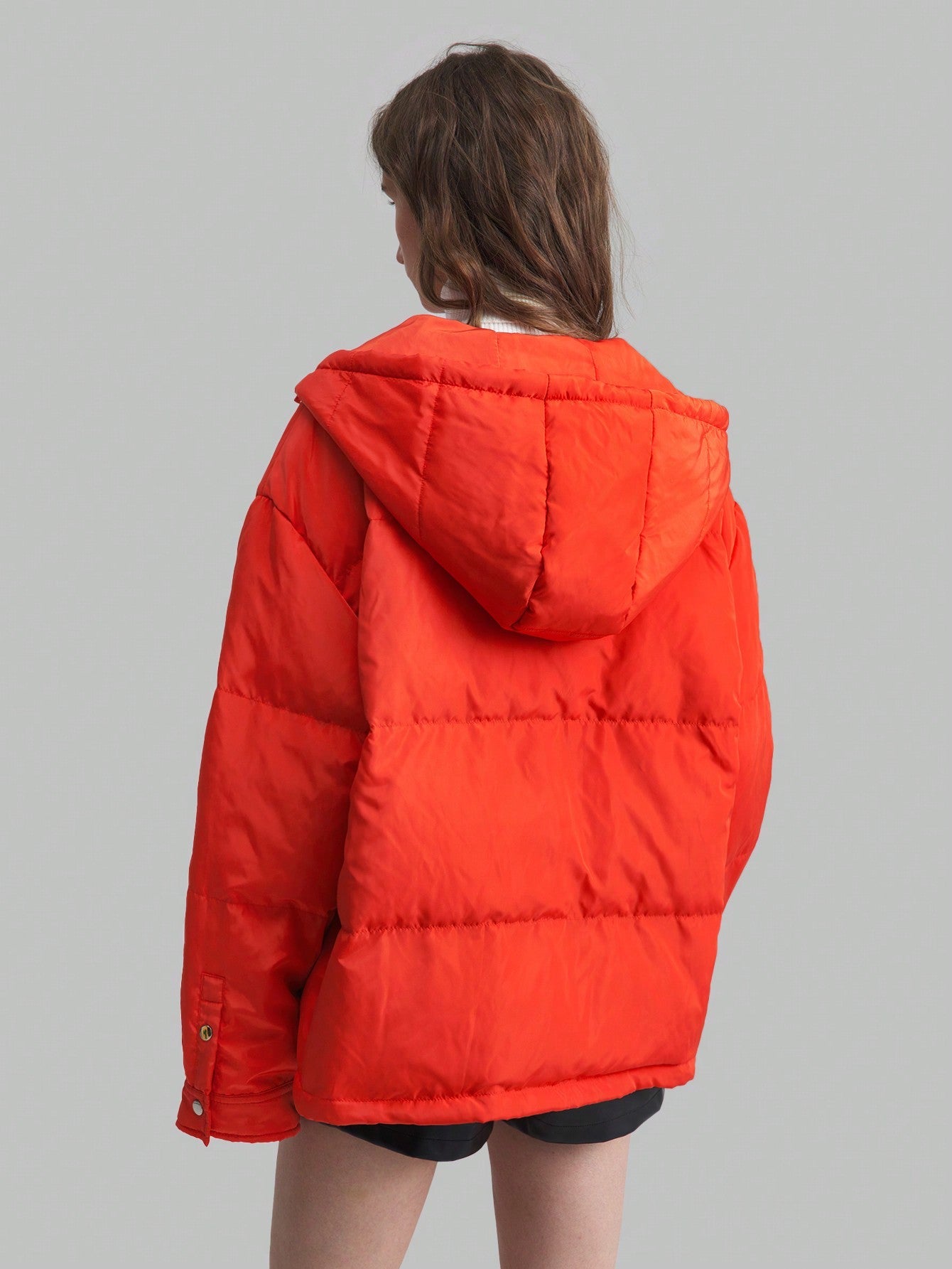 Ontre Women's Hooded Holiday Red Thermal Down& Feathers Jacket, Winter Casual Outerwear