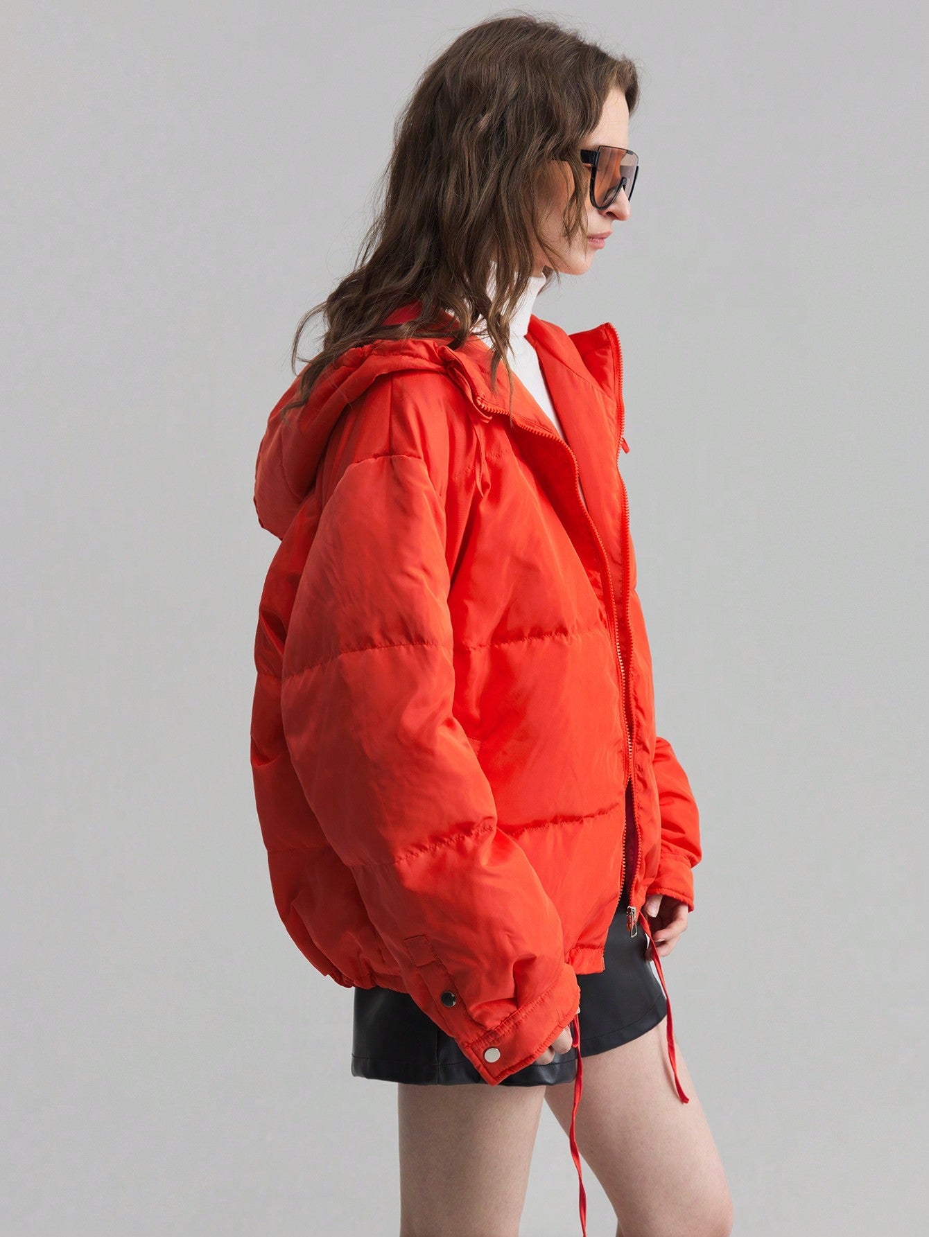 Ontre Women's Hooded Holiday Red Thermal Down& Feathers Jacket, Winter Casual Outerwear