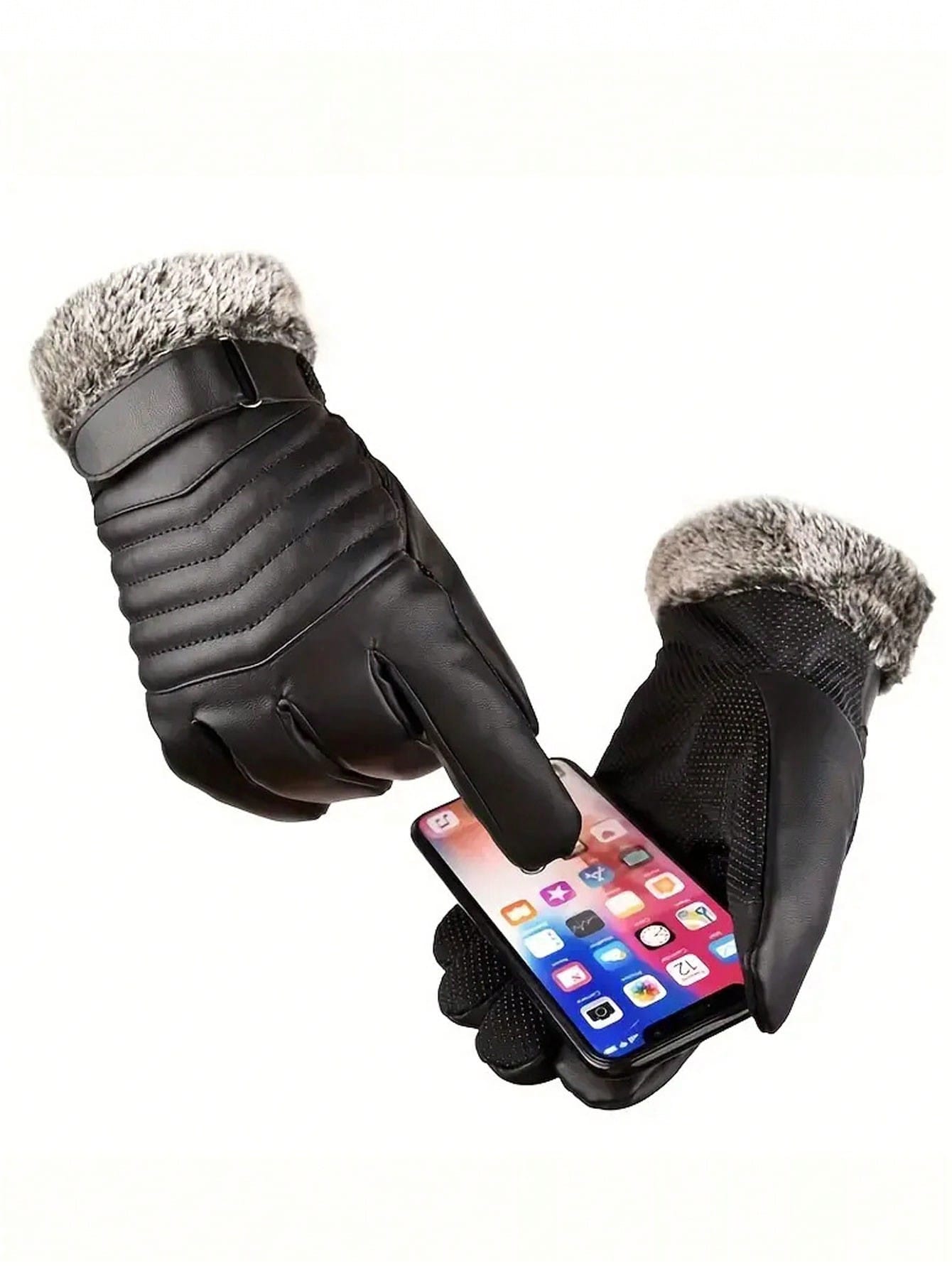 1 Pair Warm Wool Gloves: Anti-Slip, Waterproof, Touchscreen Compatible, Suitable For Outdoor Snow, Winter Skiing, Cycling, Both Men And Women