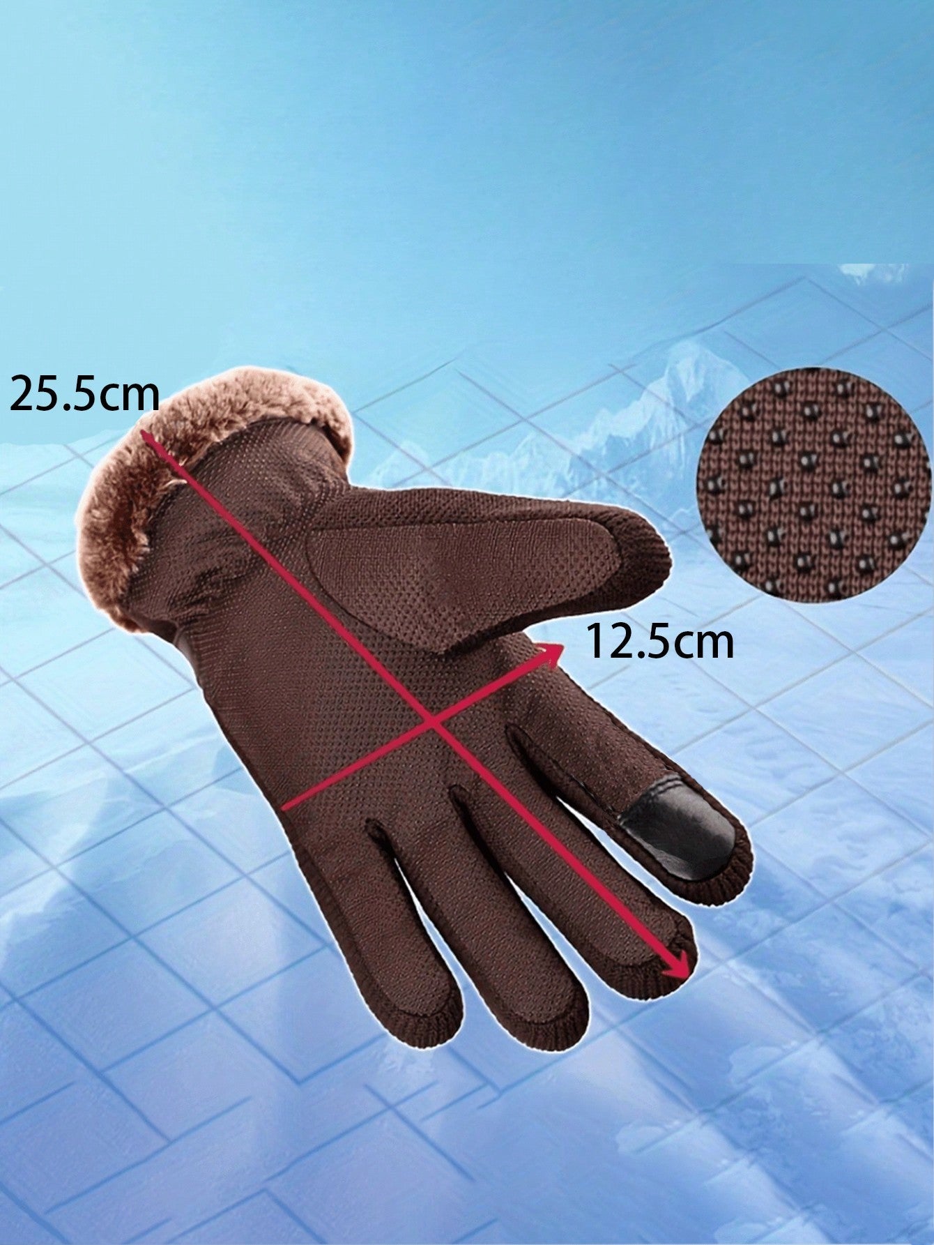 Men's Warm Thermal Lined Cycling Gloves, Winter Warmth, Thick PU Leather And Fur, Suitable For Motorcycle And Mountain Sports, Winter Hand Warmers