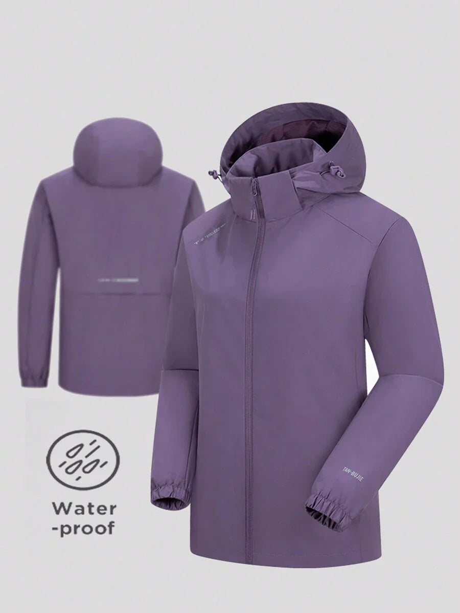Winbreaker Jacket Thermal Lined Softshell Coat Hooded Waterproof Windproof Lightweight Insulated Hiking Camping, Fleece