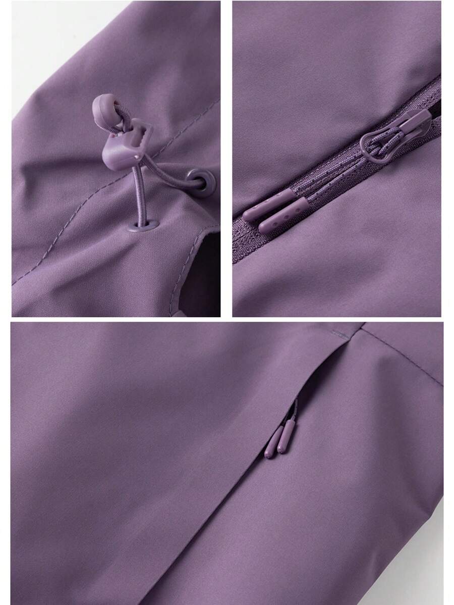 Women Winbreaker Jacket Softshell Rain Coat Hooded Waterproof Windproof Lightweight Insulated Hiking Camping