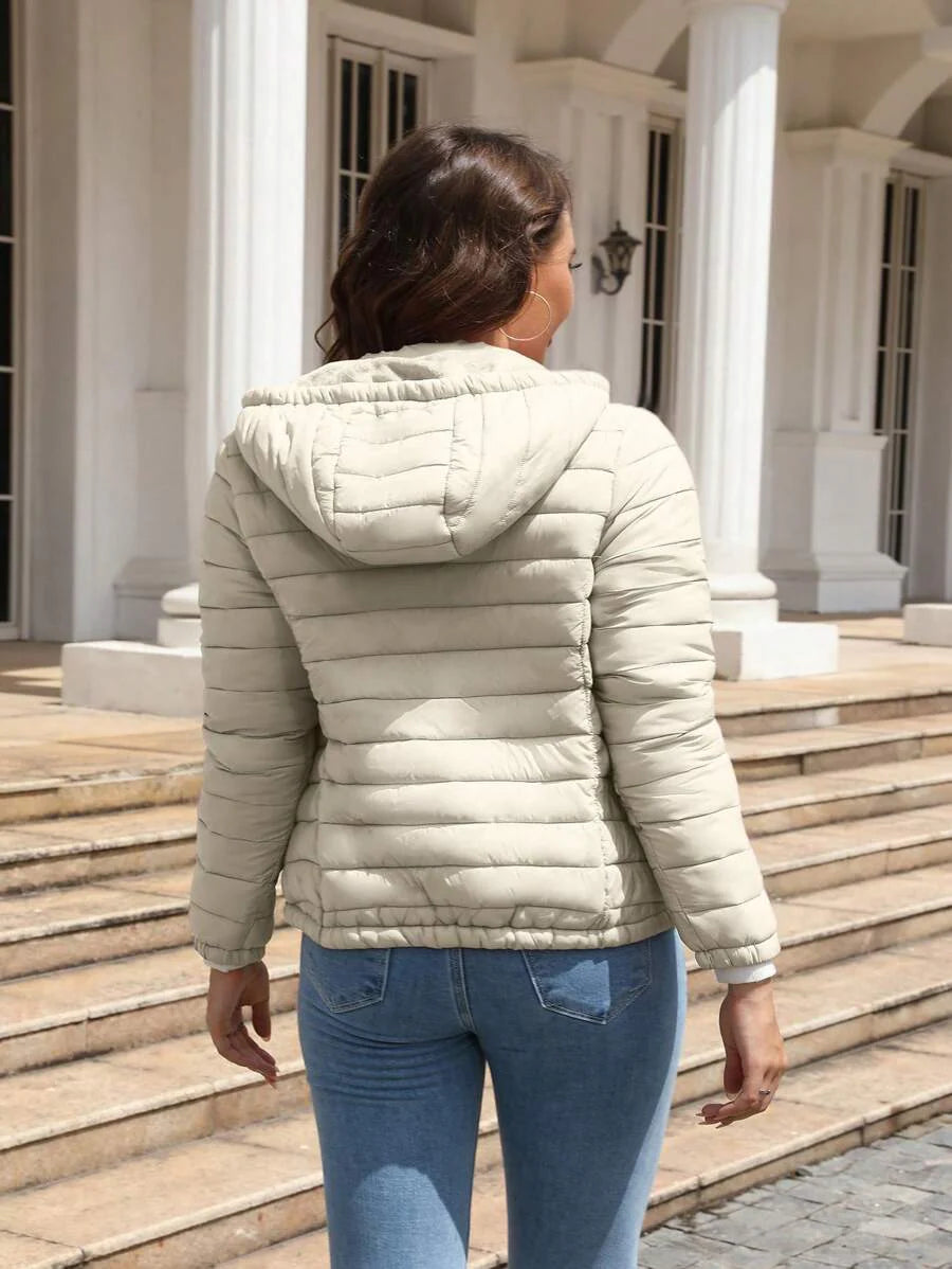 Risissida Women's Fall Minimalist Hooded Poncho Jacket - Zipperless Design, Utility Pockets