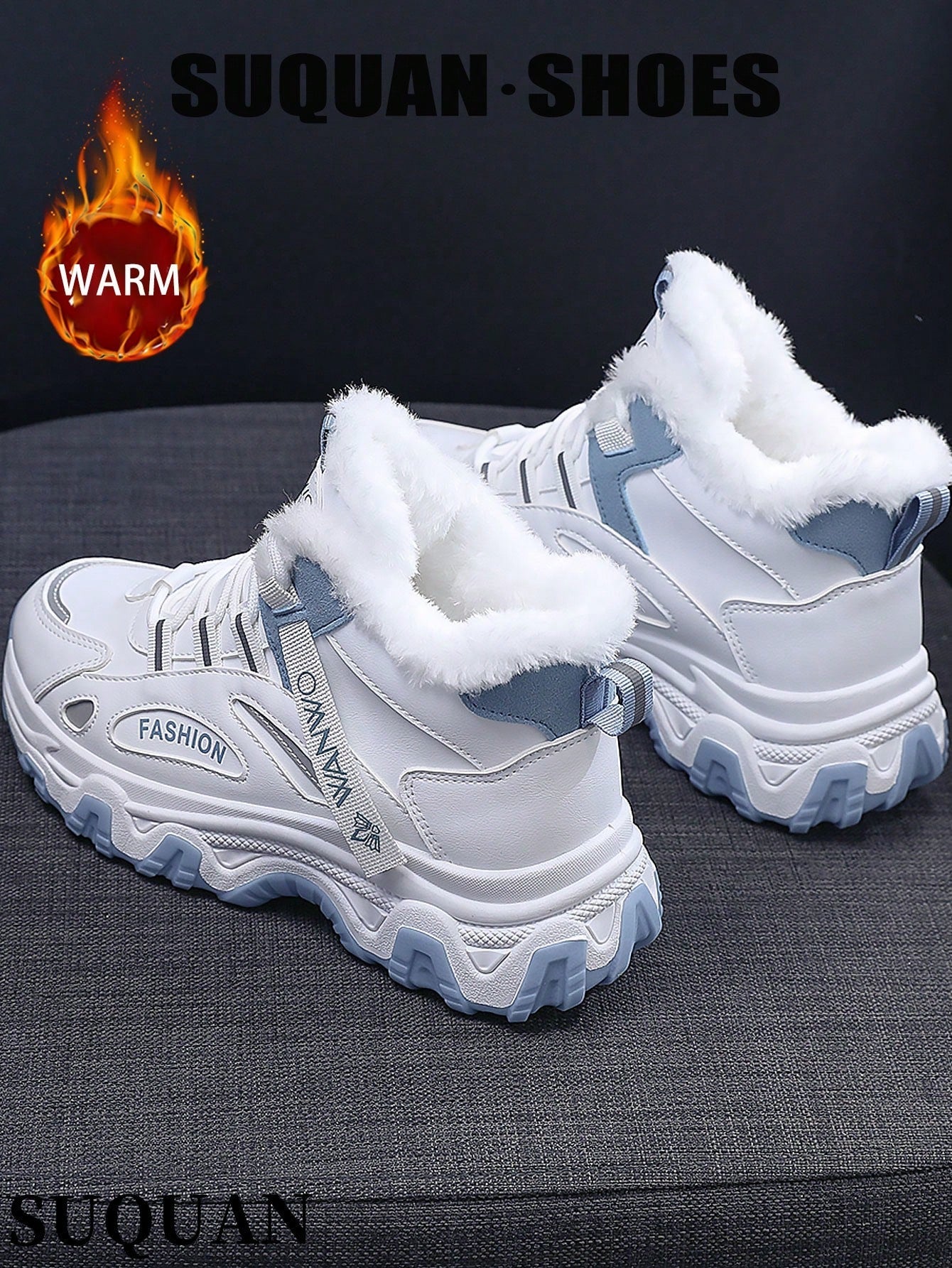 1 Pair Women's Thick Snow Boots, 2024 Winter New Arrival Padded Student Thick Bottom Comfort Warm Lining Increased Height Snow Boots, Ladies Multipurpose Fashion Flat Shoes, Non-Slip Rubber Sole Casual Sneakers, Suitable For Daily Wear, Walking, Working,