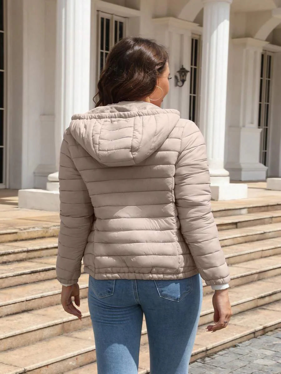 Risissida Women's Fall Minimalist Hooded Poncho Jacket - Zipperless Design, Utility Pockets