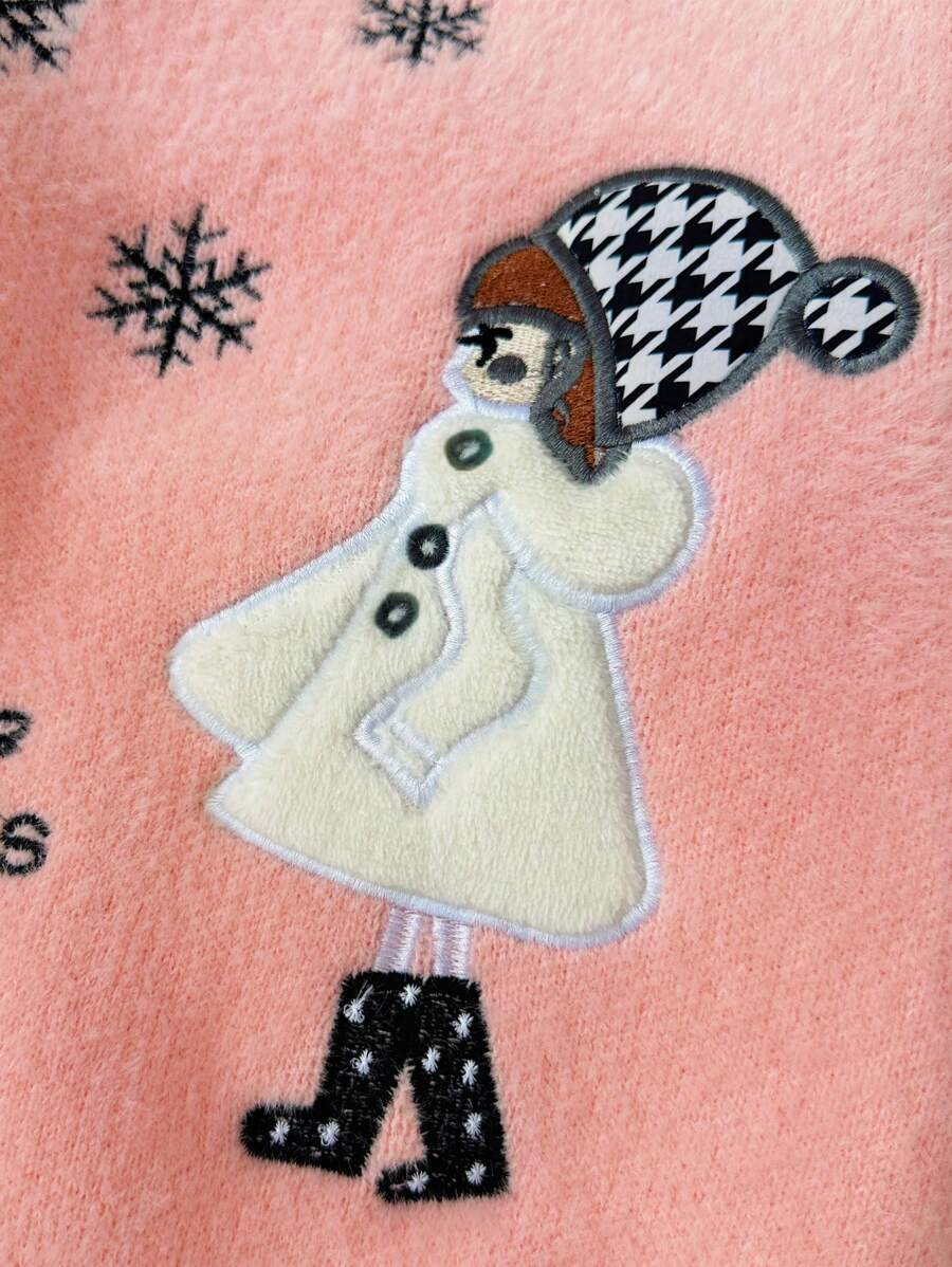 M.Dian 2025 Young Girl Cartoon Sweater Top