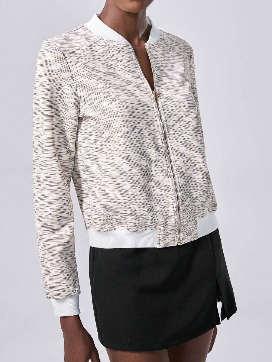 Calvaya Zip Up Bomber Jacket Fall Winter Cloth For Women