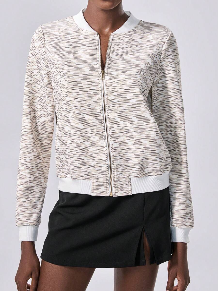 Calvaya Zip Up Bomber Jacket Fall Winter Cloth For Women